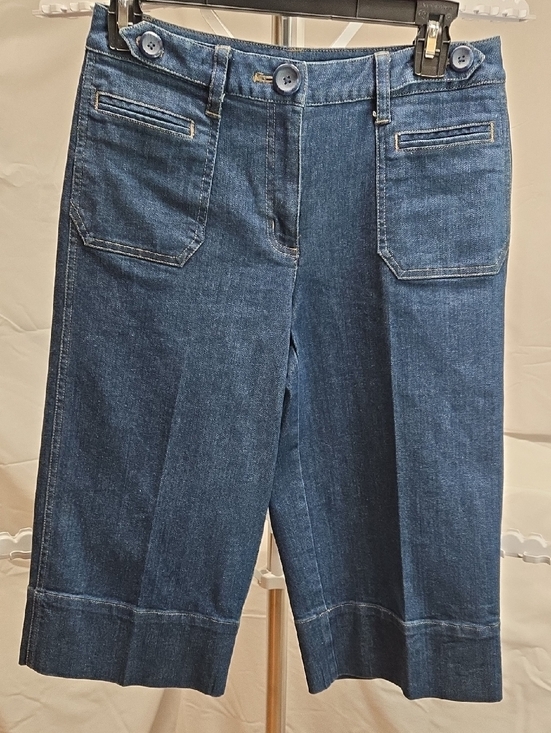 Talbots Denim - Talbots Women’s Dark Blue Denim Culotte Jeans
